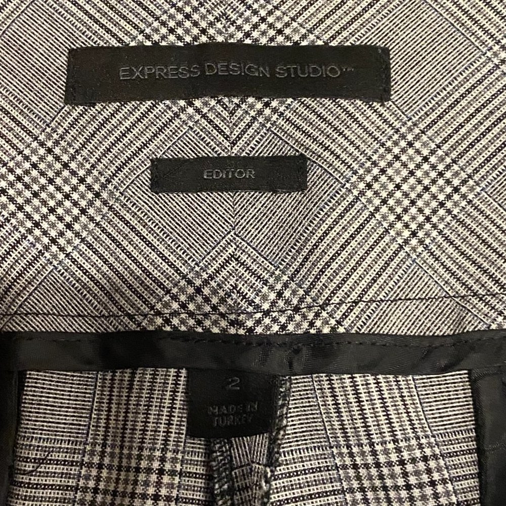 Express Design Studio Editor Grey Checkered Crop … - image 4